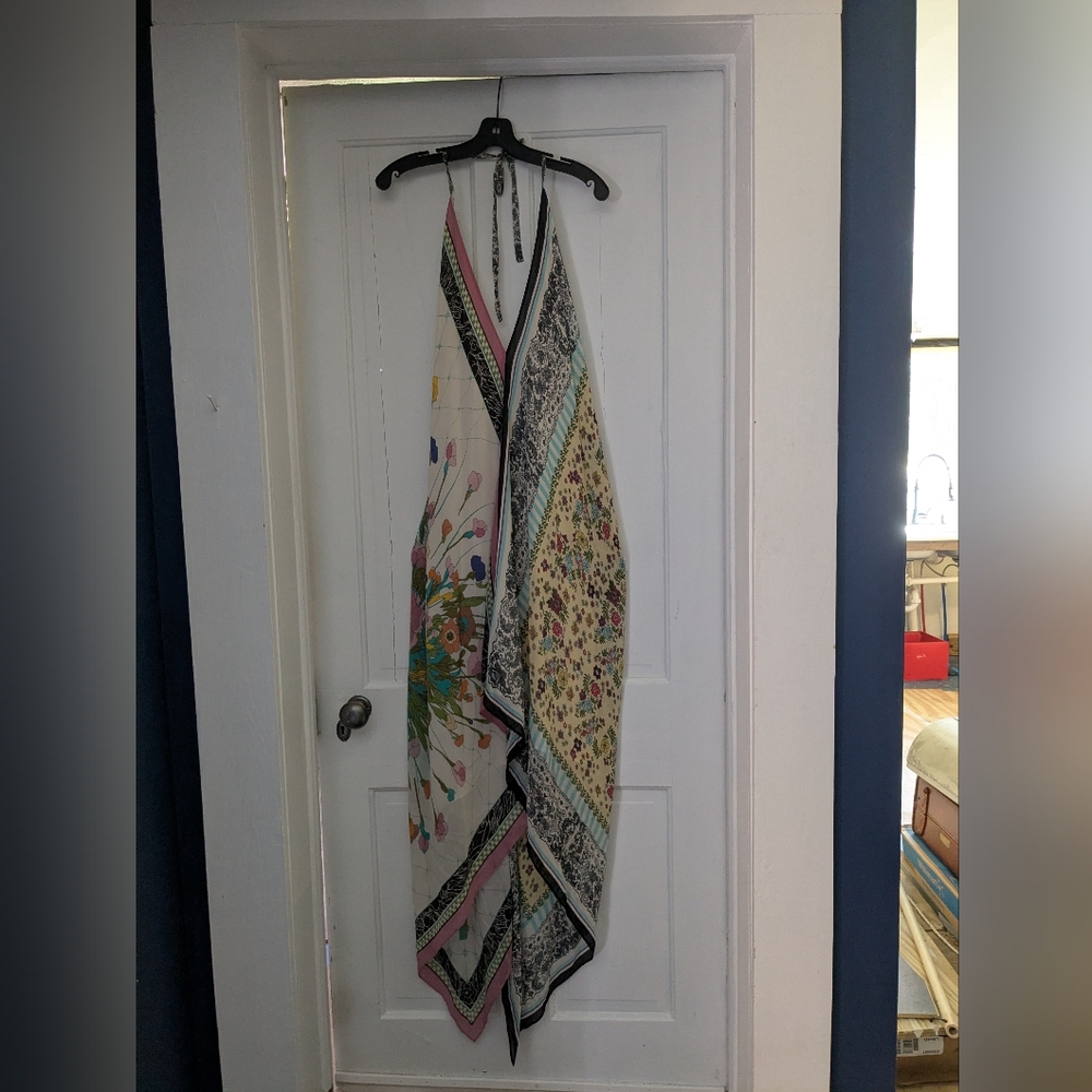 Nicole Miller Cream Silk Handkerchief Dress